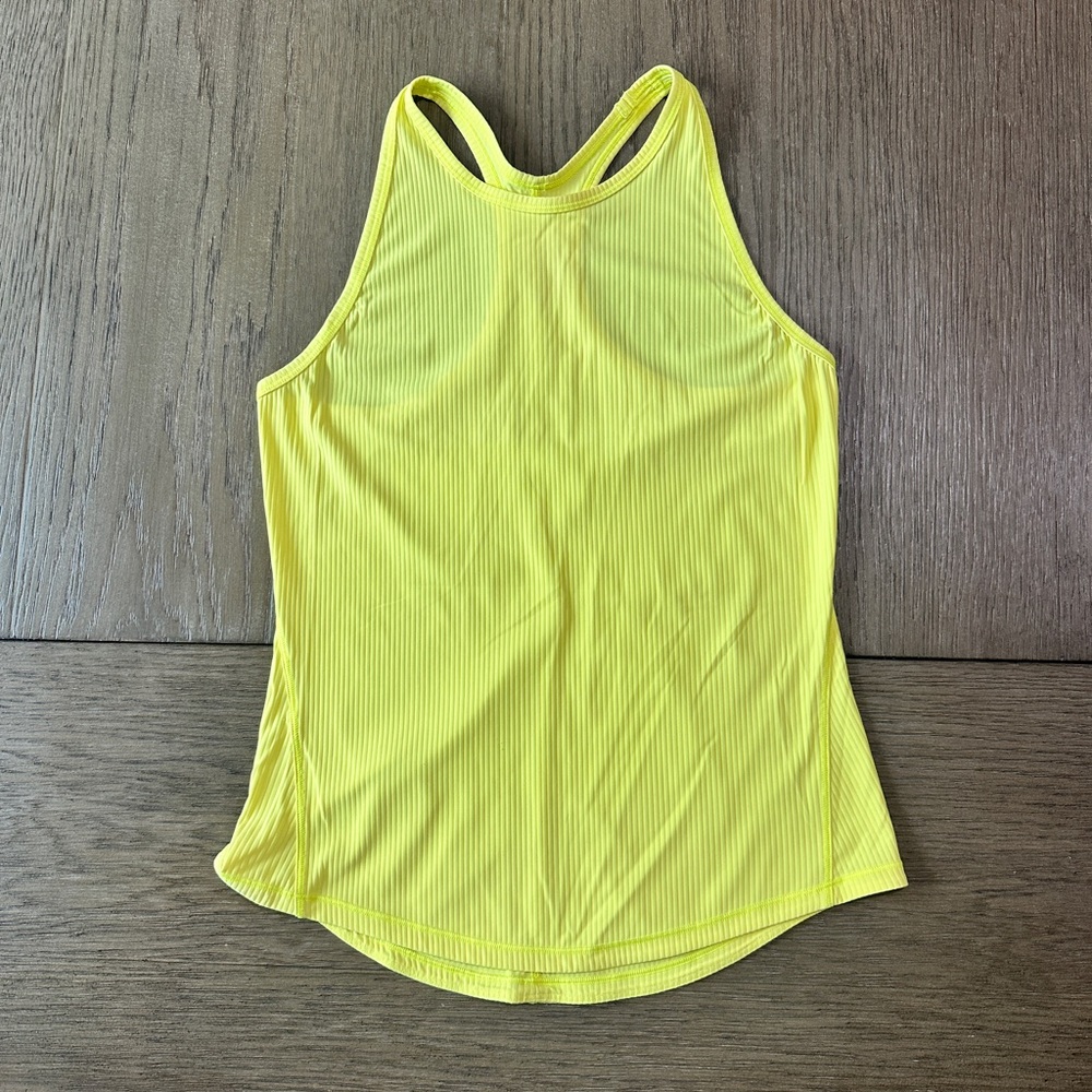 Lululemon Base Pace Ribbed Racerback Tank Top Size 4 Yellow